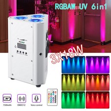 3 18W RGBWA UV 6in1 Battery Powered LED Par Light For Wedding Party Audience