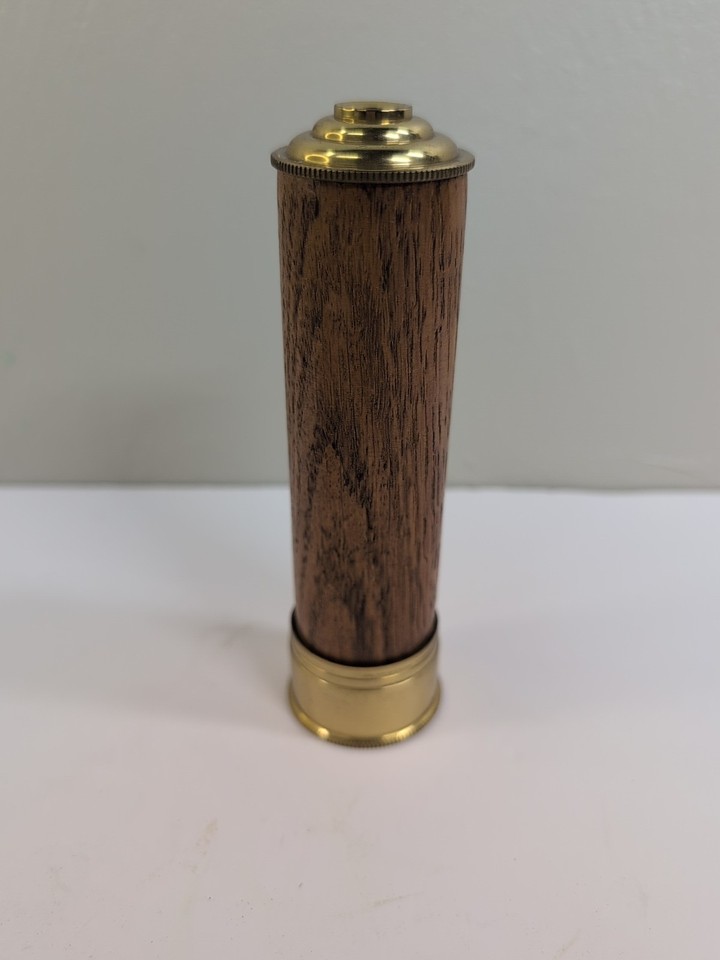 vintage wooden and brass kaleidoscope 5"