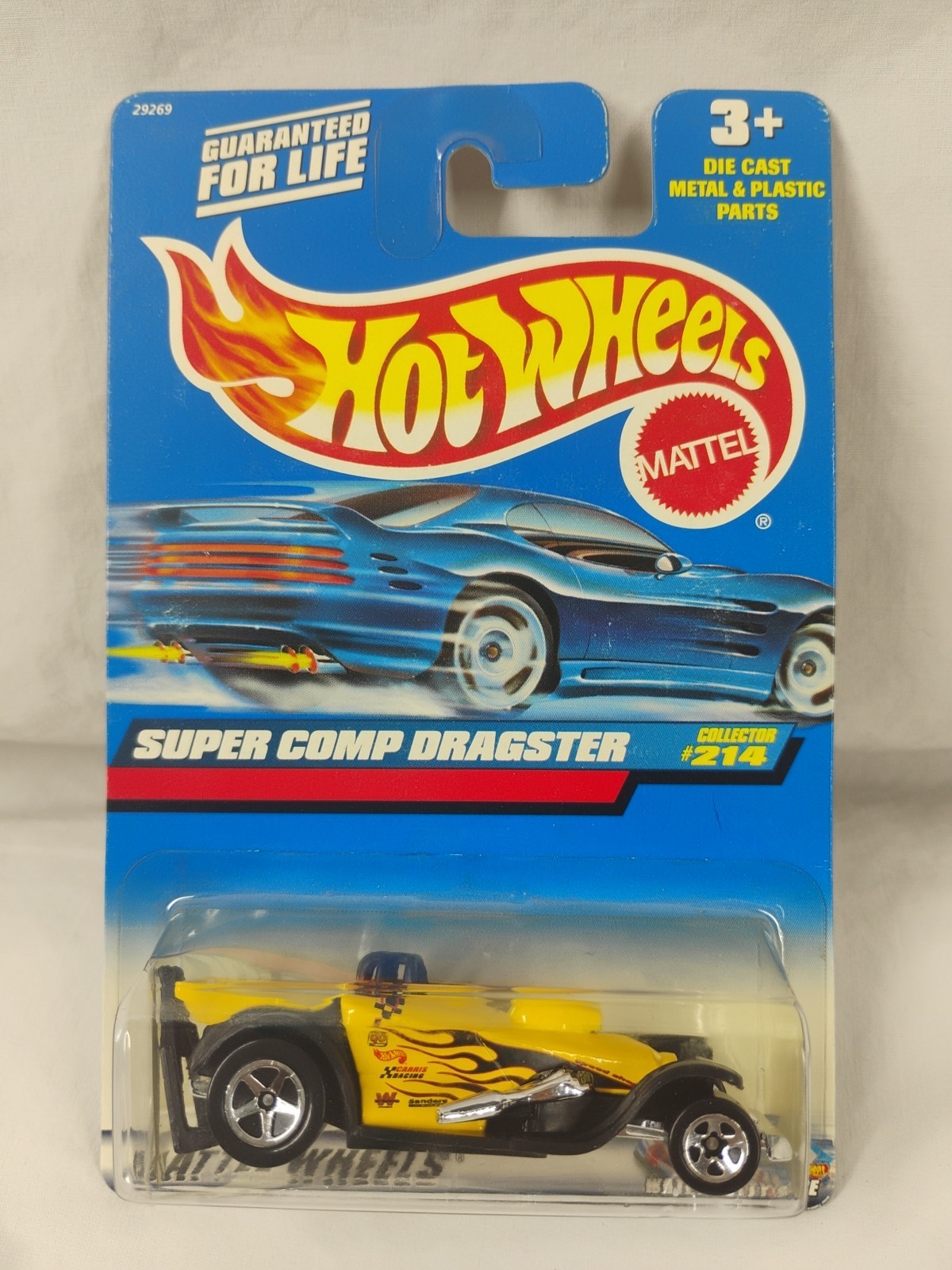 2000 Hot Wheels #214 Super Comp Dragster Yellow Drag Race Car