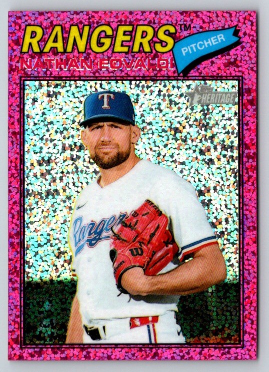 2026 Topps Heritage #40 Nathan Eovaldi Chrome Burgundy Sparkle Refractors