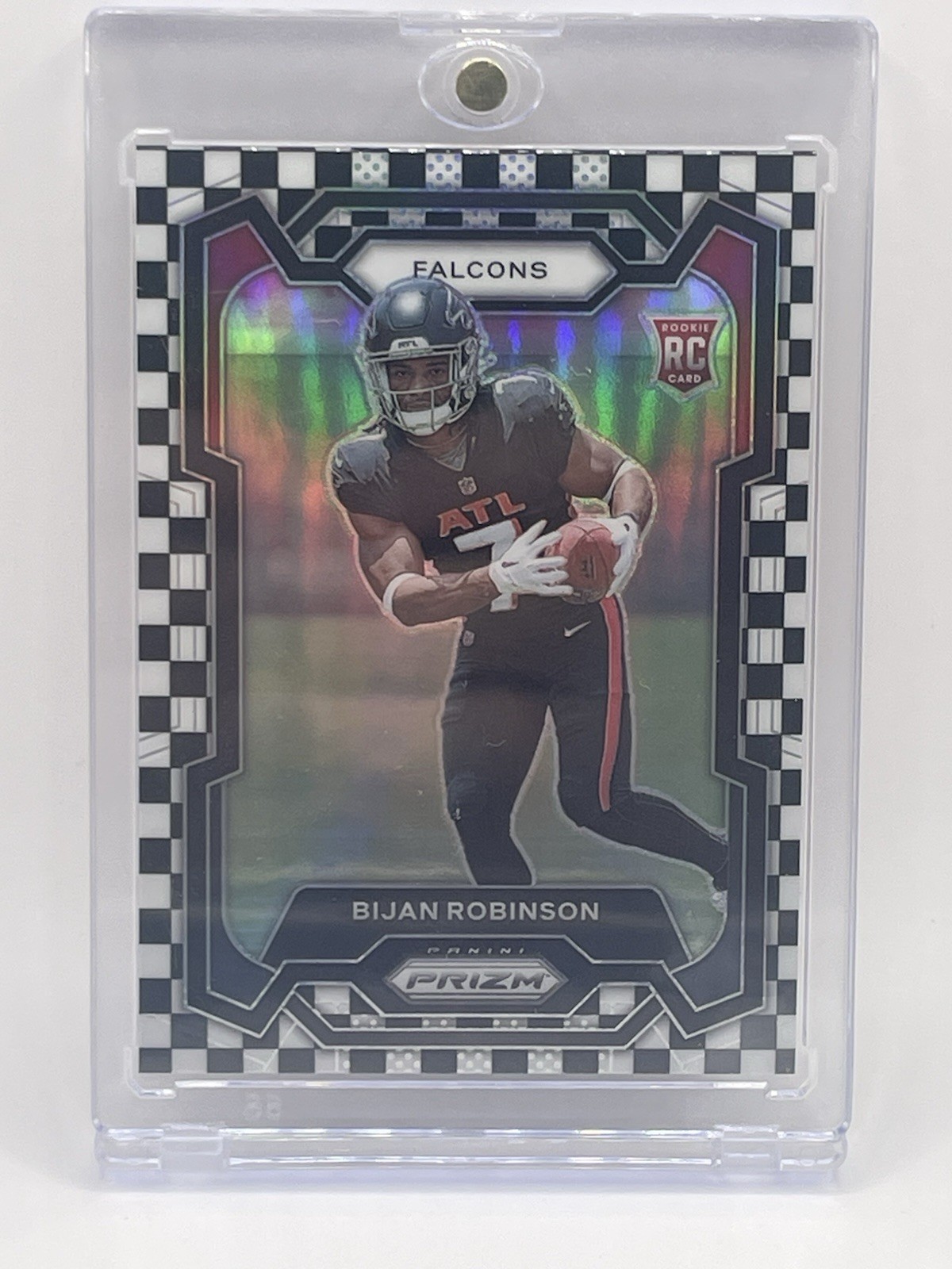 2023 Panini Prizm - Falcons Bijan Robinson #305 Black & White Checker Prizm (RC)