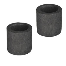 2PCS 2 Oz Graphite Crucible Cup Kiln Propane Furnace Melting Gold Silver Copper