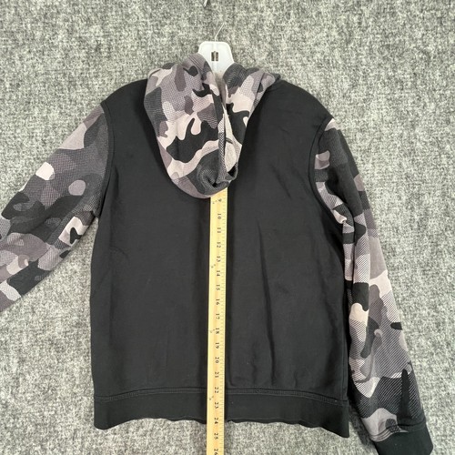 Nike Boys Camo Hoodie Zip Sweatshirt XL Black Hooded Sweater Skater Streetwear - Picture 9 of 10