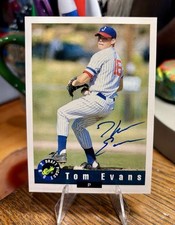 Tom Evans Signed 1992 Classic Draft Picks #108 Toronto Blue Jays Rangers Auto AU