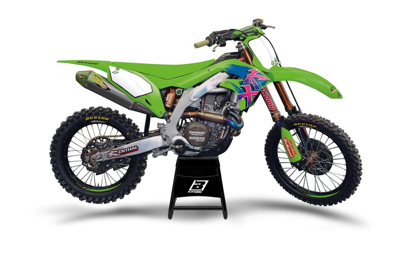 Kit déco Blackbird Retro pour moto de cross vintage look origine noir