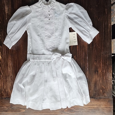 fitted lace wedding dress Simple Classic Lace First Communion Dress main image 1