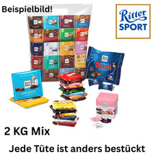 2 kg Schokolade Mix Ritter Sport Gro&szlig;packung Vorrat Snack B&uuml;ro Gewerbe Messe