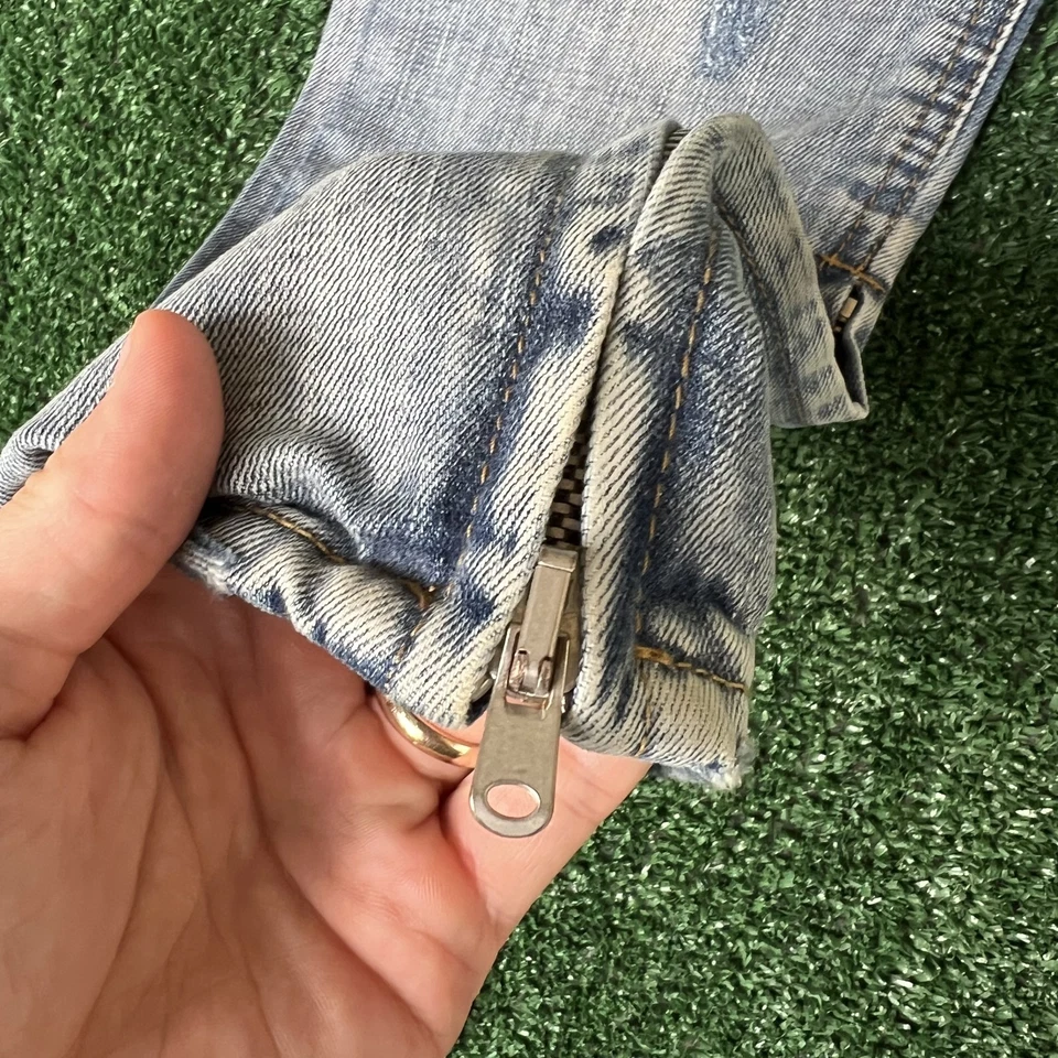 Pantalones de mezclilla Fear of God para hombre 34x34" azules desgastados ajustados cremallera al tobillo cuarta colección Foto 4 de 4