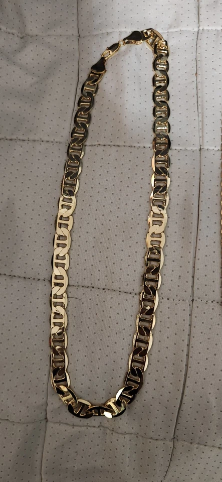 Lote de 3 Collares de Cadena Cubana en Capas de Oro 14kt 24" Foto 3 de 4