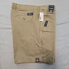 Roundtree Yorke Size 42 Straight Fit Shorts Tan Geo Design 7" inseam NWT L881