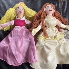 Disney Store Beauty  the Beast BELLE Bean Bag Plush and Sleeping Beauty Aurora