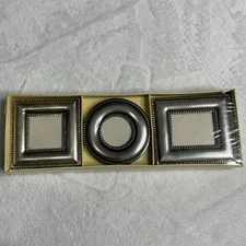 NWT Pottery Barn Antique Silver Beaded Mini Frames Set of 3 NOS