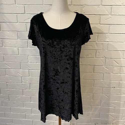 UNDERCOVER Mini abito camicia da notte vintage anni 90 y2k Victorias Secret velluto nero baby doll M