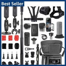 Accessories Kit for Insta360 X5 Air,Included Carrying Case with Belt,2 Pcs Metal