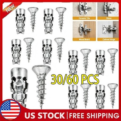 6×14mm Short Expansion Screw Set for Cabinet Hinge & Stripped Restoration-30/60X