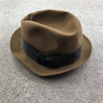 Vintage Resistol Hat Fedora Fitted Mens 7 Brown Beaver Felt Self