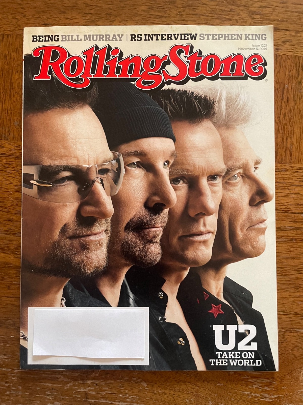 Rolling Stone magazine-Ussue #1221 Nov. 6, 2014- U2. Bill Murray. Stephen King