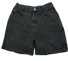 Vintage Gitano Black High Waisted Denim Jean Shorts Size 12 Waist 30