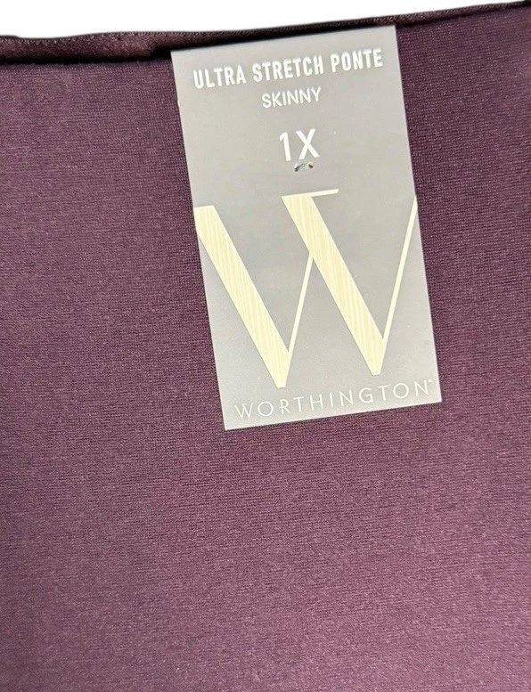 Worthington Mujer 1X Borgoña Leggings Tirar de Cintura Elástica Ponte Ajustado Nuevo con Etiquetas Foto 4 de 4