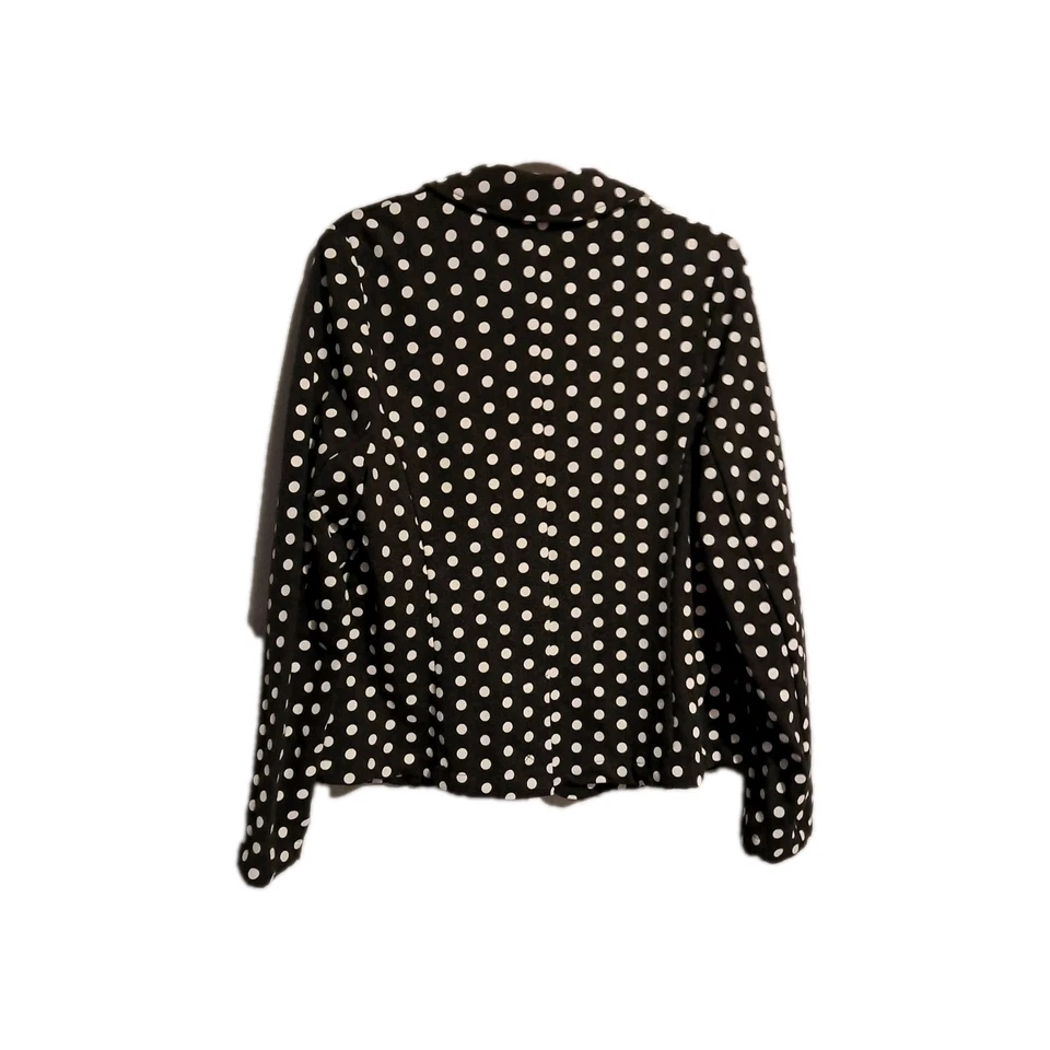 Blazer Lane Bryant Drape Un Botón Mujer Talla 14 Negro Blanco Lunares Preppy Foto 2 de 4