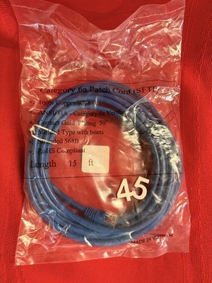 #45    Category 6 Patch Cord UTP Cable Stranded 568B 15 Feet Length