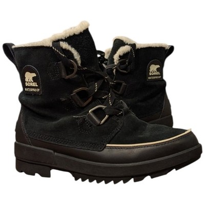 Sorel Womens Tivoli IV Black Suede Winter Boots Size 10 Waterproof Insulated