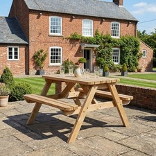 Tavolo da pub classico panca da picnic - disponibile con bordi arrotondati - 4 piedi/5 piedi