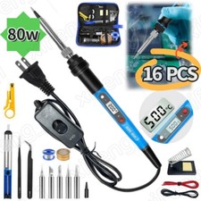 80W Electric Soldering Iron Welding Gun Tool Kit Solder Wire Desoldering Pump US