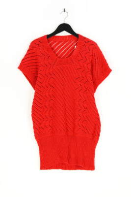 VINTAGE Shortsleeve Pullover Cable-Knit D 42-44 red