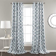 Edward Trellis Curtains Light Filtering Window Panel Set for Living Dining Be...