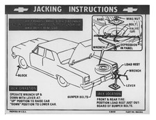 1964 1965 1966 Chevrolet Chevelle Jacking Jack Instructions Decal 3841915