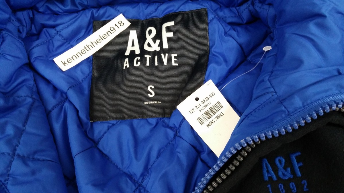 ABERCROMBIE & FITCH ADAMS MOUNTAIN HOODIE JACKET NAVY BLUE MENS