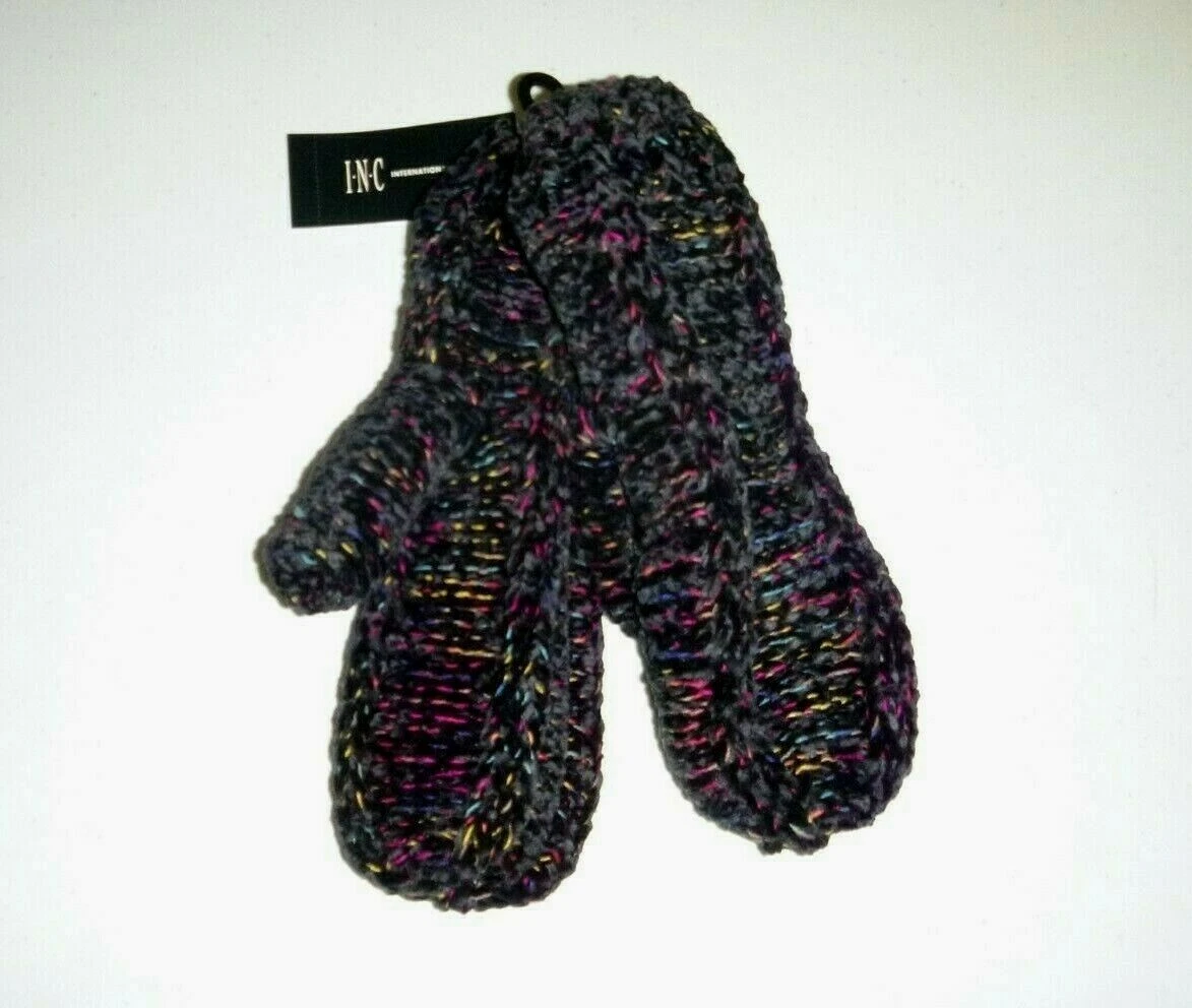 INC International Concepts SPACE Dye Chenille mittens designer soft knit gloves