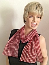 Red 12X58" Checked Bandana Scarf