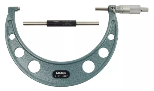 6-7"   OUTSIDE MICROMETER RACHET THIMBLE CARIBDE FACE .0001" MITUTOYO 103-221