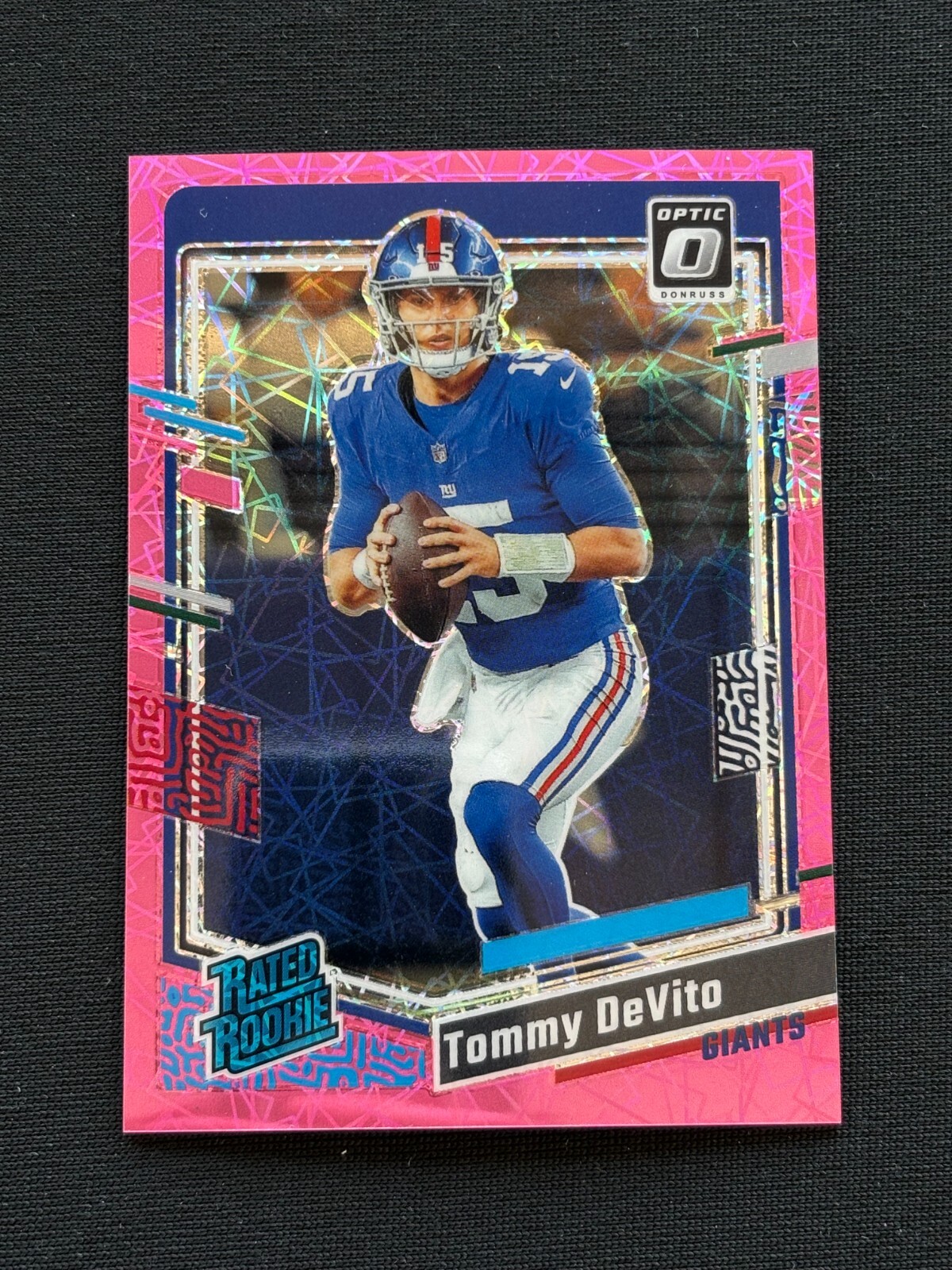 Tommy Devito 2023 Optic Rated Rookie Pink Velocity RC New York Giants 9/79 #280