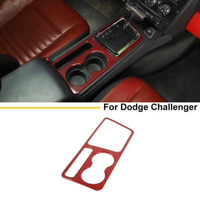 Interior Console Gear Shifter Cover Trim For Dodge Challenger 2009-14 Red Carbon