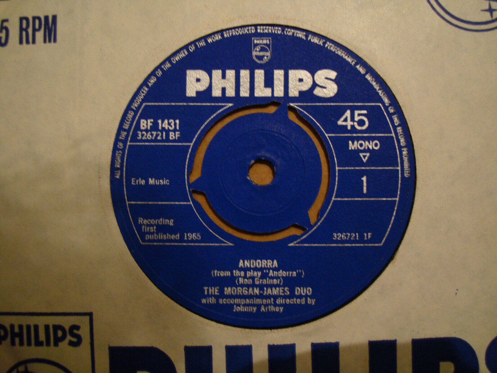 THE MORGAN-JAMES DUO,  ANDORRA,  PHILIPS RECORDS 1965 EX+