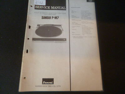 Original Service Manual Schaltplan Sansui P-M7
