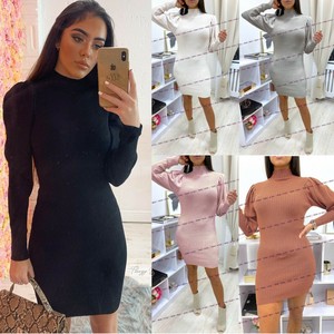 balloon sleeve jumper dress
