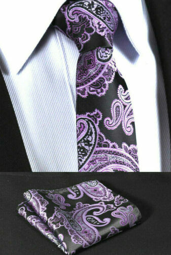 Cravate Molani - 100% Soie - Fabriquée En Italie - Violette à Pois - Neuve Sans étiquette