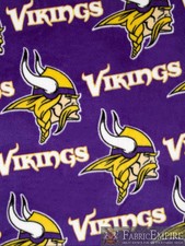 NFL Minnesota Vikings All Over Licensed Fleece Fabric SOLD BY THE YARD