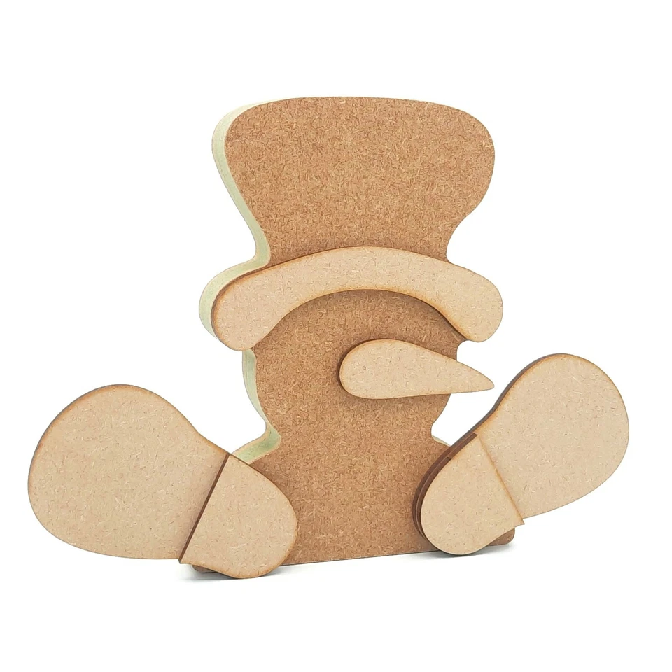 Muñeco de nieve de Navidad independiente en capas forma MDF madera artesanía en blanco regalo Wonky