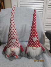 Set Of 2 Valentine's Day Gnomes 17" Tall  16" Tall No Tags