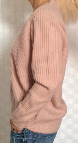 Suéter Pullover Vince Lana-Cachemira Mezcla Rosa Manga Larga Talla S - FXA - Imagen 4 de 9