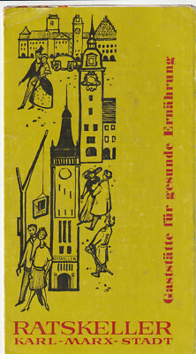 Karl Marx Stadt  DDR Speisekarte Ratskeller