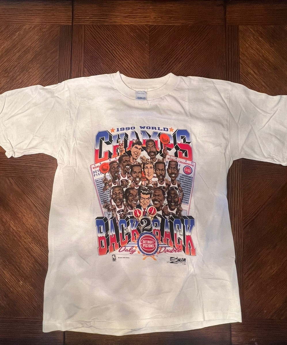 90sHanes Salem State Club Champions Tシャツ VINTAGE RARE 1990 DETROIT PISTONS Back To Back NBA Champs T Shirt