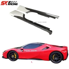 Fits 2020-2024 Ferrari SF90 Half Carbon Fiber Side Skirts Extension Panel 2PCS