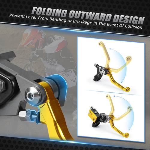 7/8" Hydraulic Brake & Cable Clutch Lever Set Assembly For Suzuki RM RMZ RMX - Picture 3 of 17