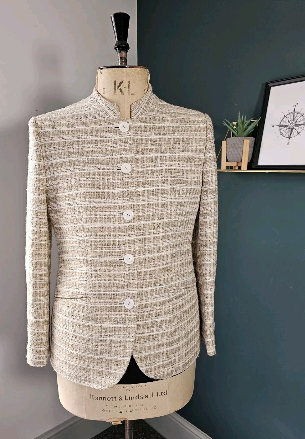 Blazer donna Souster & Hicks 36" tessuto Savile fila su misura UK 8 10